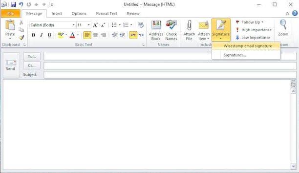 Как добавить несколько подписей в Outlook 2007 и 2010 — шаг 1
