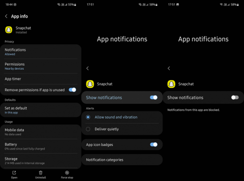 Android ve iPhoneda Snapchat bildirimleri nasıl kapatılır