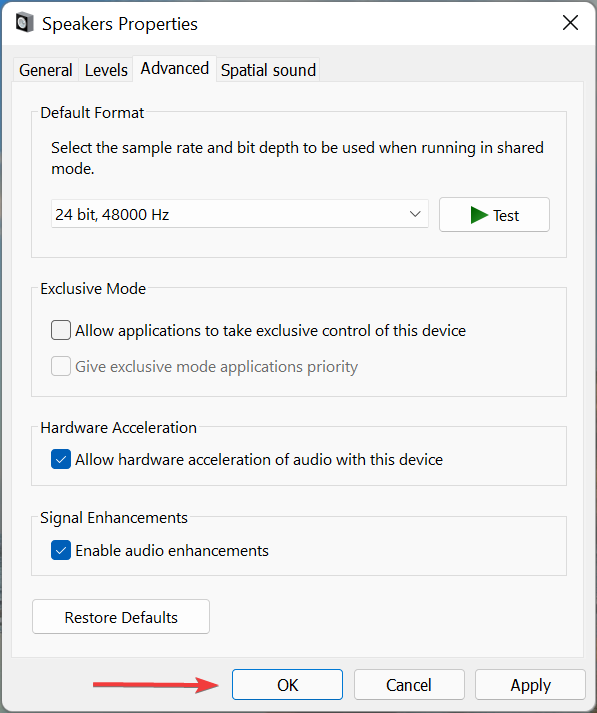 Betulkan "Audio/Bunyi Berkerak" pada Windows 11 [PANDUAN LANGKAH DEMI LANGKAH]