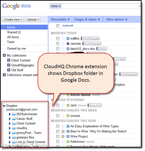 Aggiornato CloudHQ: sincronizzazione più veloce, modifica file Dropbox da Google Docs
