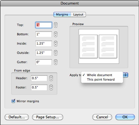 Como definir margens no Word 2011 para Mac