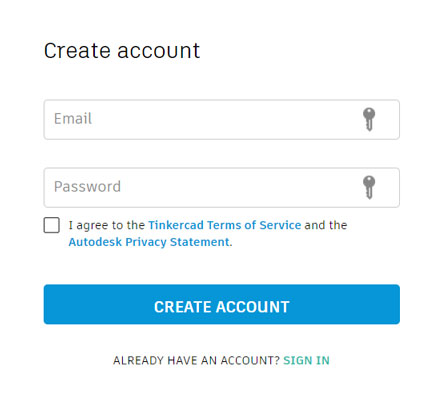 Come creare un account Tinkercad
