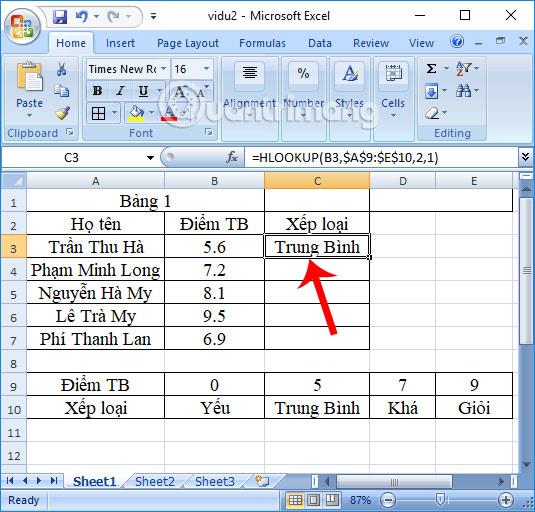 Come utilizzare la funzione CERCA.ORIZZ in Excel
