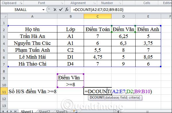 Excel에서 DCOUNT 함수를 사용하는 방법