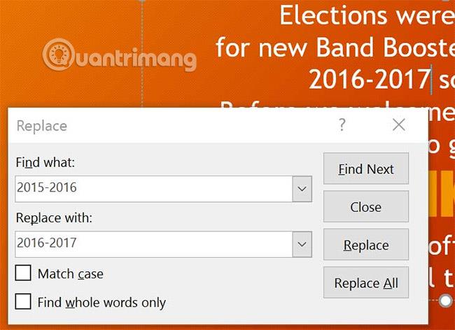 PowerPoint 2016: Verwenden Sie die Funktion „Suchen und Ersetzen“.