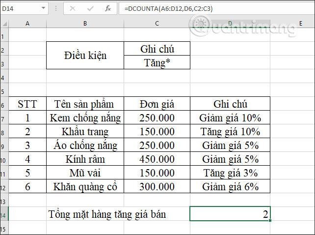 DCOUNTA 함수, Excel에서 비어 있지 않은 셀 수를 계산하는 함수를 사용하는 방법