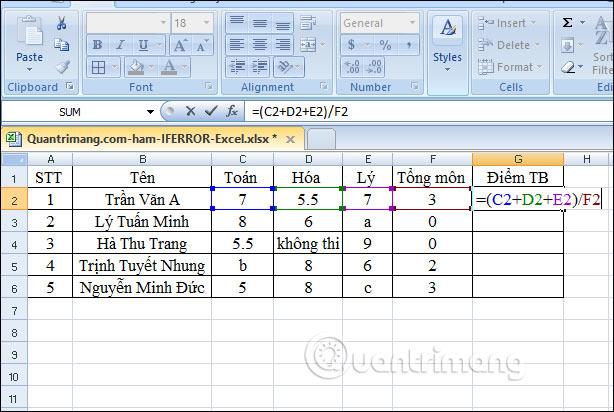 Excel中的IFERROR函數、公式及用法