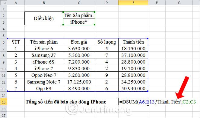 Cum să utilizați funcția DSUM pentru a calcula sume cu condiții complexe în Excel