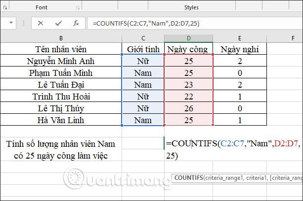 COUNTIFS函數，Excel中如何根據多個條件使用單元格計數功能