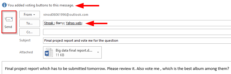 Cree botones de votación personalizados para sus mensajes de Outlook 2016 y 2019