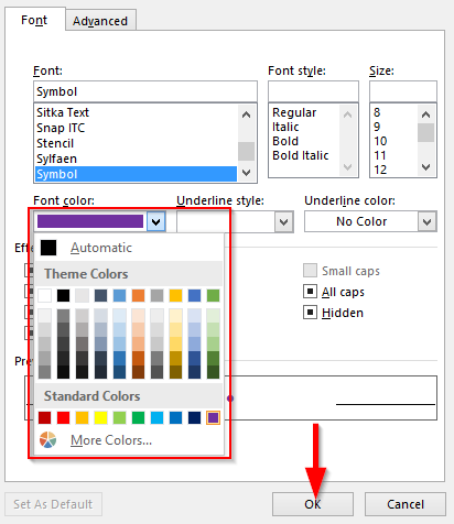 Come modificare la colorazione dei proiettili in Word?