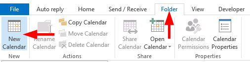 Добавить новый рабочий/личный/общий календари в Outlook 2019, 365 и 2016?