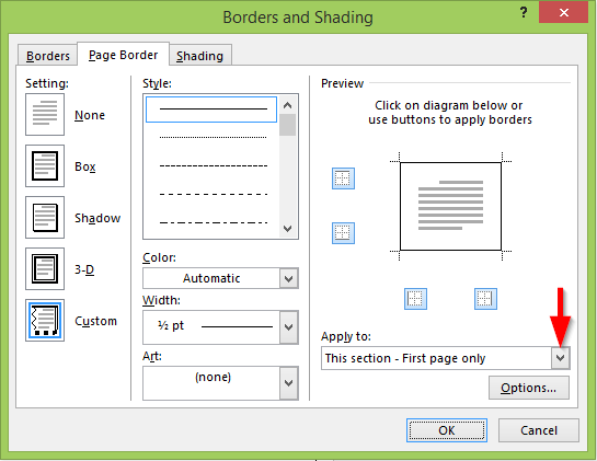 Crea il bordo della pagina personalizzato in un documento Word 2016/365/2019