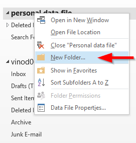 Comment créer et utiliser des dossiers de données personnelles dans Outlook 2019/365/2016 ?