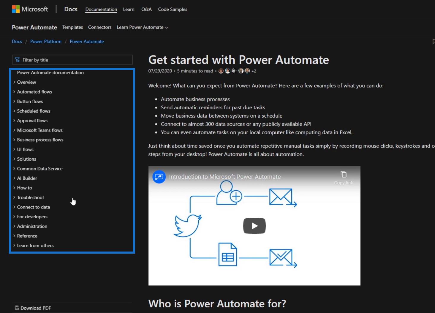 Tutorial de documentación de Power Automate