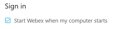 說明禁止 Webex 在啟動時自動啟動