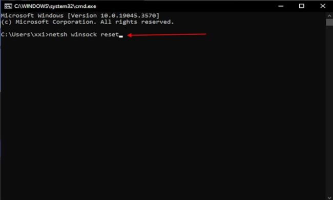 Perintah reset Winsock di CMD Windows