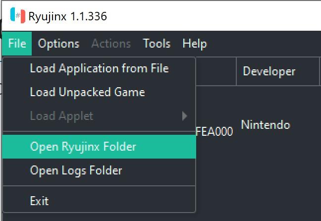 Ryujinx-prod-anahtarlarını yükle