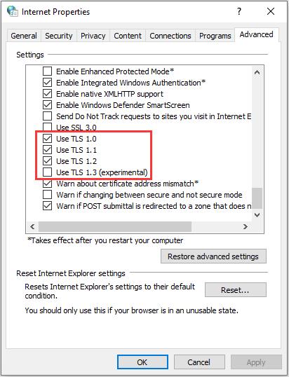 aktifkan TLS