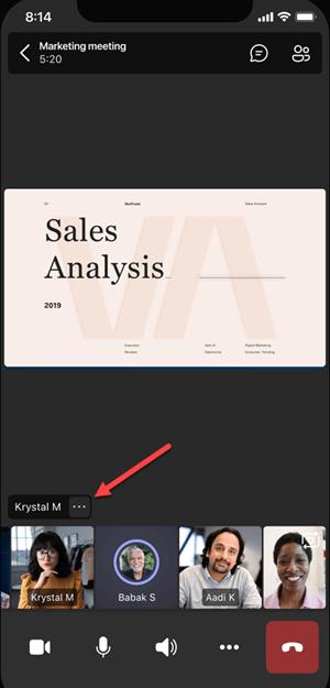 More actions button next to participant's name