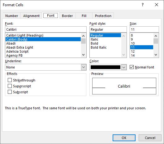 menu pemformatan sel excel