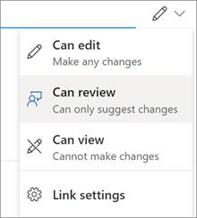 Kebenaran pantas dalam kotak dialog OneDrive Share