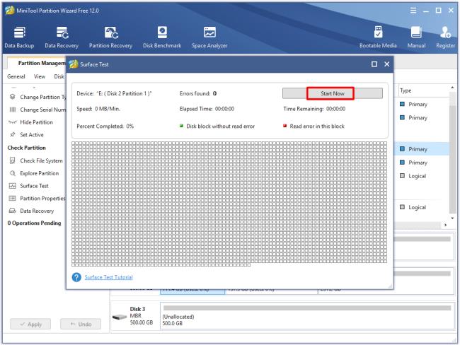 mulai memindai hard disk