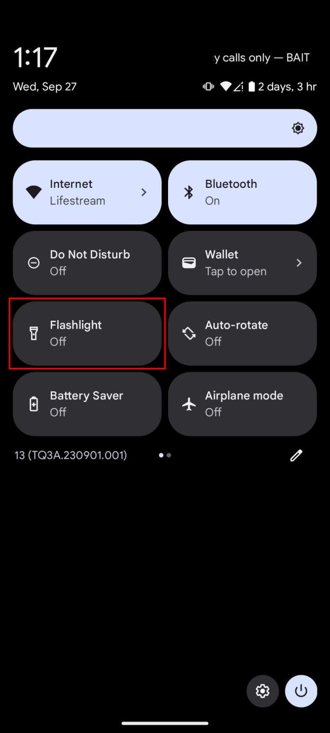 Android 빠른 설정을 사용하여 손전등을 켜는 방법 (2)
