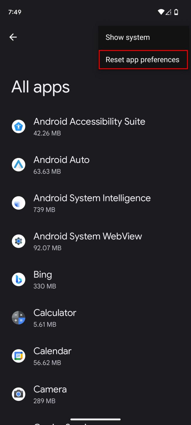 Cách reset ứng dụng mặc định trên Android 4