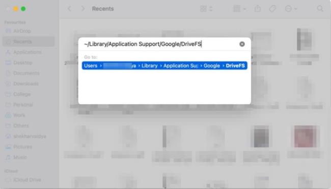 ~/Thư viện/Hỗ trợ ứng dụng/Google/DriveFS