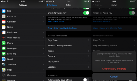 Cómo borrar la caché y las cookies de Safari en iPhone o iPad