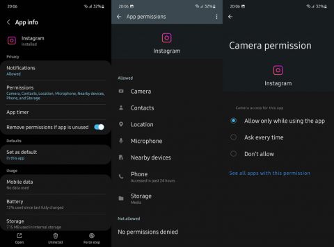 Instagram(Android 및 iOS)에서 카메라 액세스를 활성화하는 방법