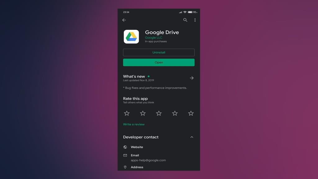 Correzione: Google Drive continua a bloccarsi su Android
