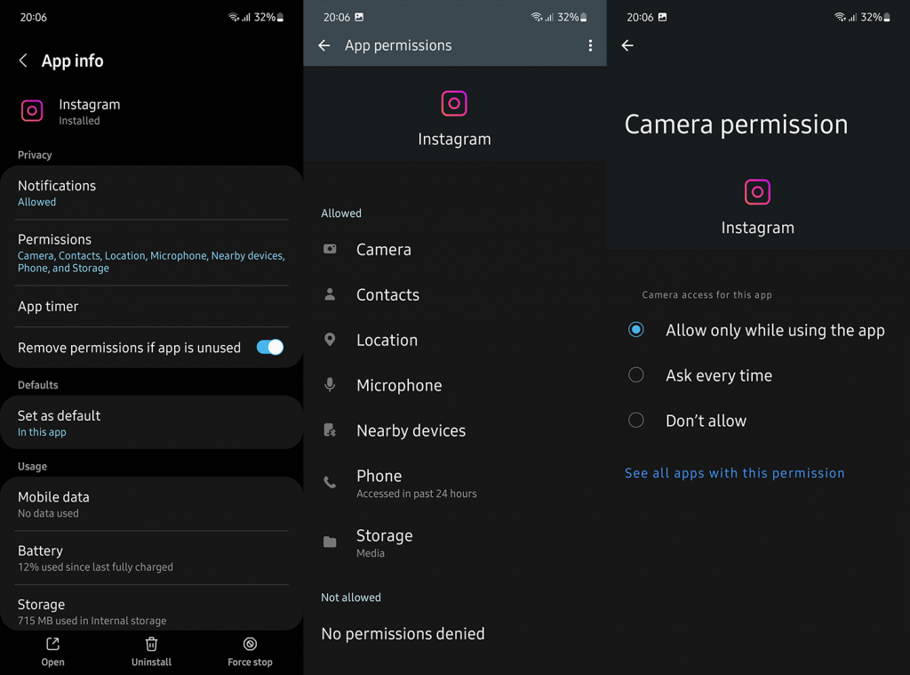 Come abilitare l'accesso alla fotocamera su Instagram (Android e iOS)