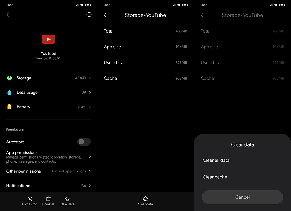 YouTube, Android'de beyaz ekran gösteriyorsa ne yapmalı?