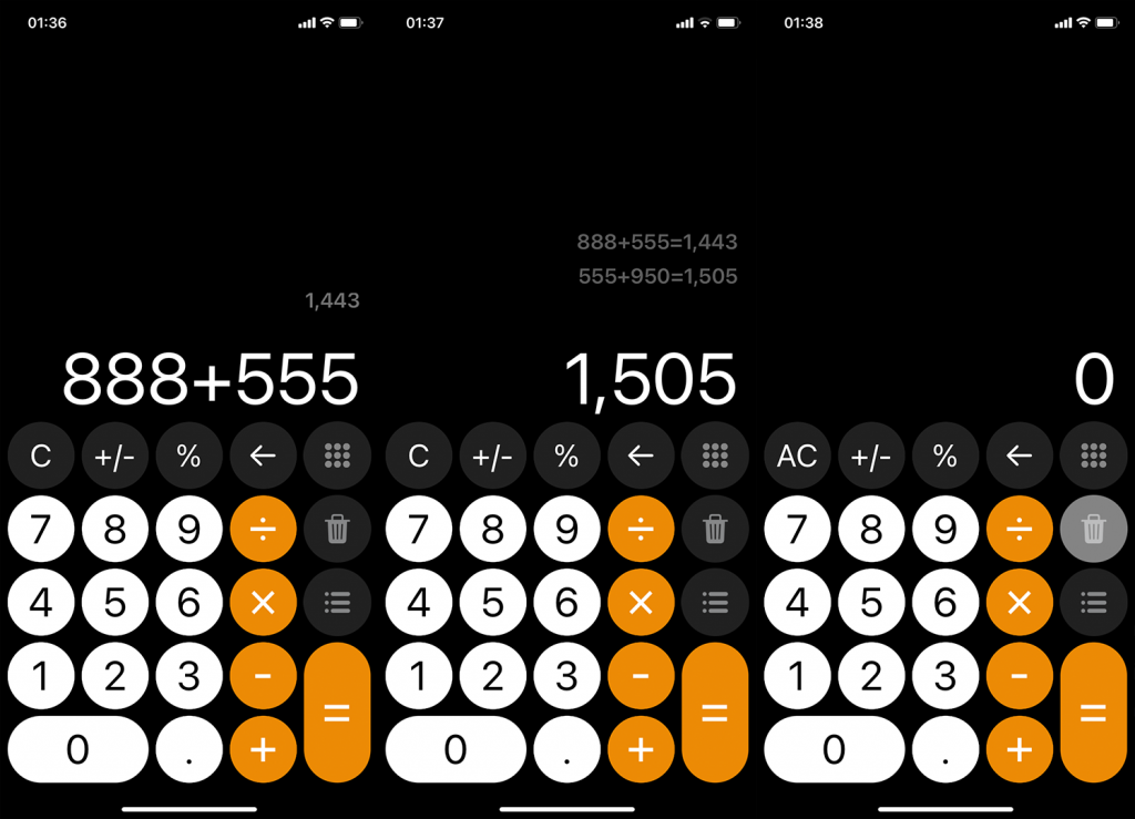 Hoe de geschiedenis van de iPhone Calculator te zien