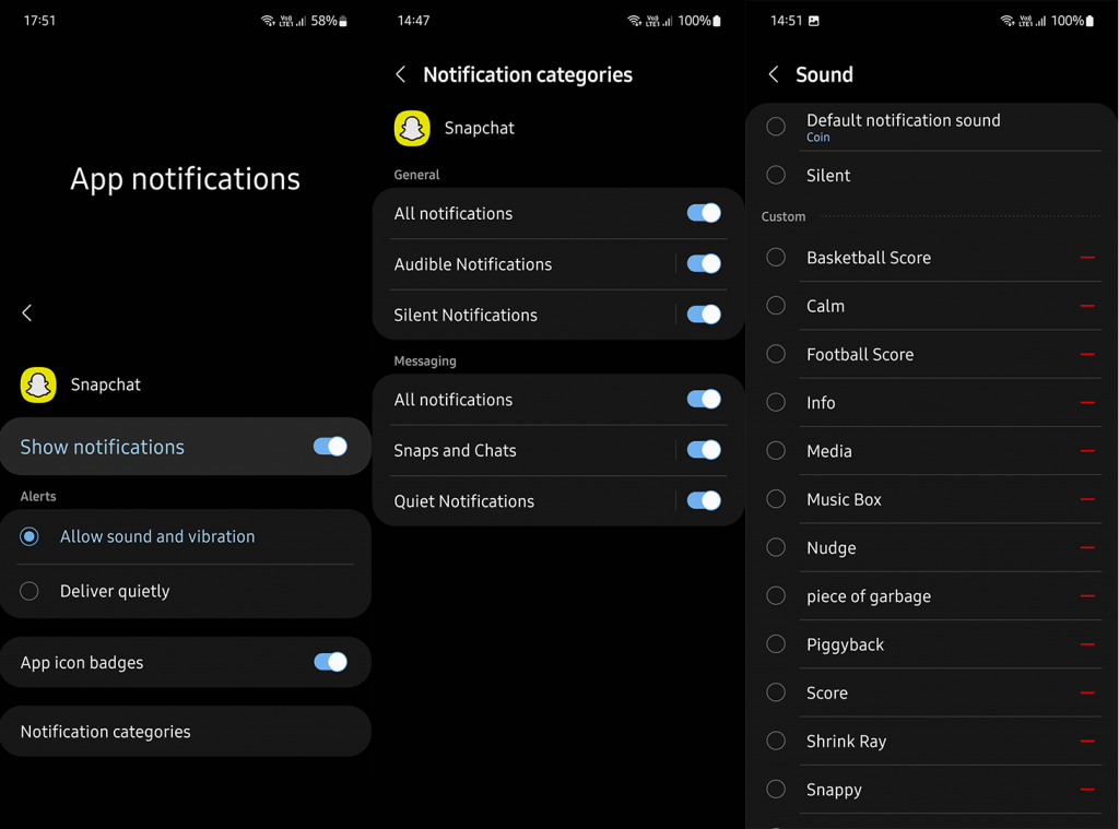 Cómo cambiar el sonido de notificación de Snapchat en Android