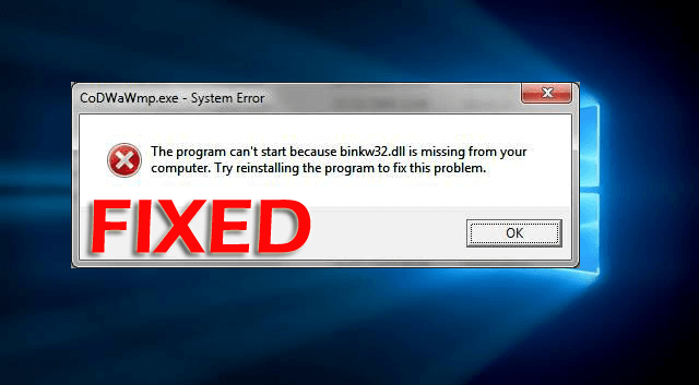 How to Fix Binkw32.dll is Missing Error in Windows 10/8/7