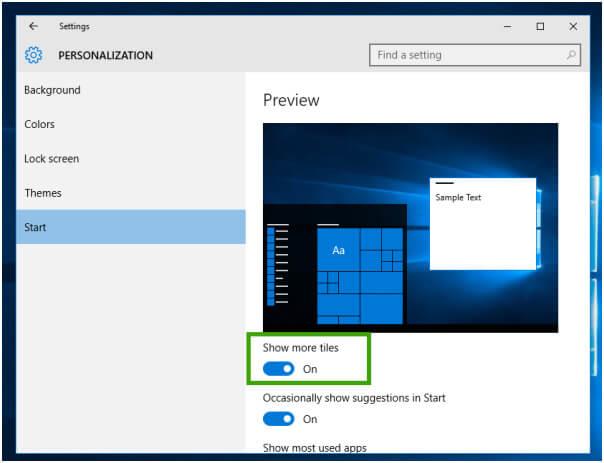 [Windows 10 tips] How to Customize or Enable More Tiles in Windows 10 Start Menu?