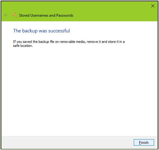 Steps to Backup and Restore Credentials In Windows 10