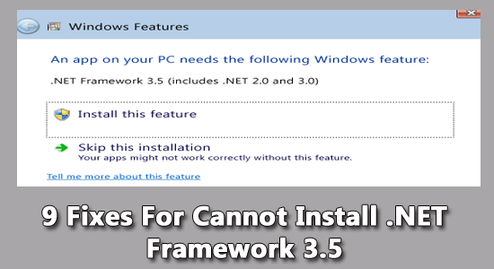 8 Fixes For Cannot Install .NET Framework 3.5