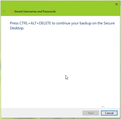 Steps to Backup and Restore Credentials In Windows 10