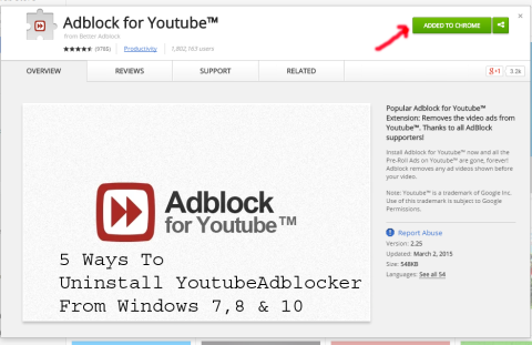 5 façons de désinstaller YoutubeAdblocker de Windows 7, 8 et 10