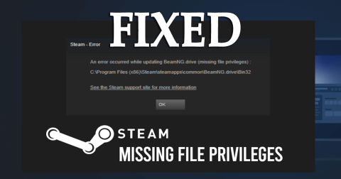 [FULL GUIDE] วิธีแก้ไขข้อผิดพลาด Steam Missing File Privileges?