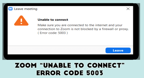 OPGELOST: Zoom Kan geen verbinding maken Foutcode 5003 Windows 11