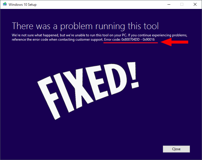 Come risolvere l'errore di installazione di Windows 10 0x800704DD-0x90016?