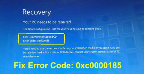 [Soal] Bagaimana Memperbaiki Kode Kesalahan Data Konfigurasi Boot 0xc0000185 Windows 10?