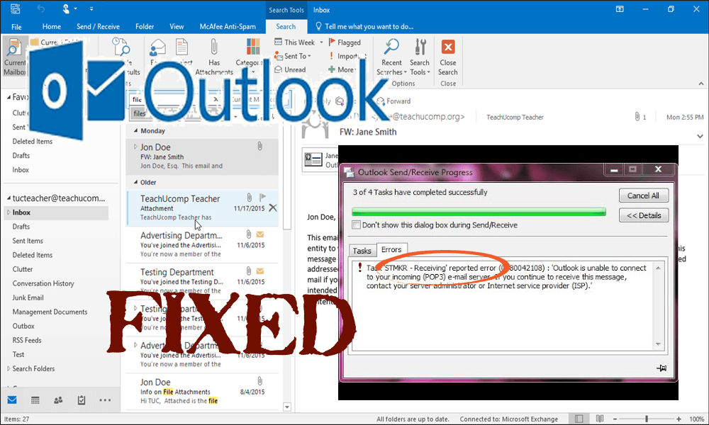 Bagaimana Memperbaiki Kesalahan Outlook 0x80042108?