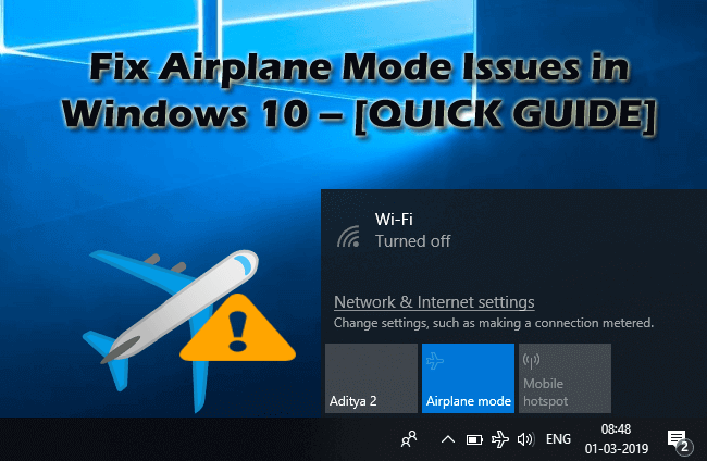 Perbaiki Masalah Mode Pesawat di Windows 10 – [PANDUAN CEPAT]