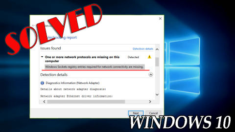 DIPERBAIKI: Entri registri soket Windows yang diperlukan untuk konektivitas jaringan tidak ada